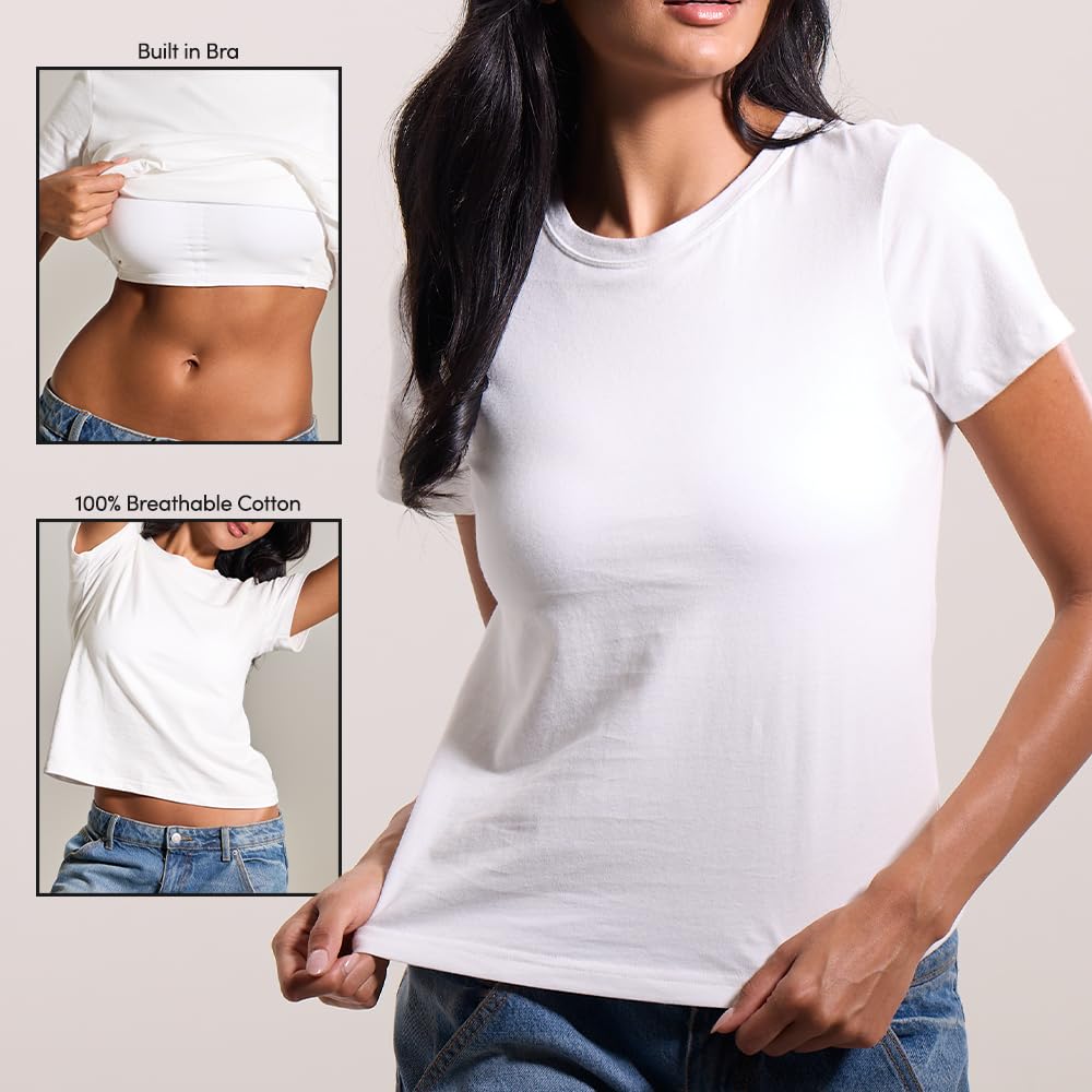 Klassy Cotton Full Length Brami with Built-In Bra — image 2