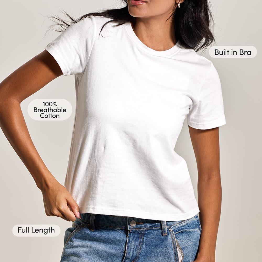 Klassy Cotton Full Length Brami with Built-In Bra — image 3