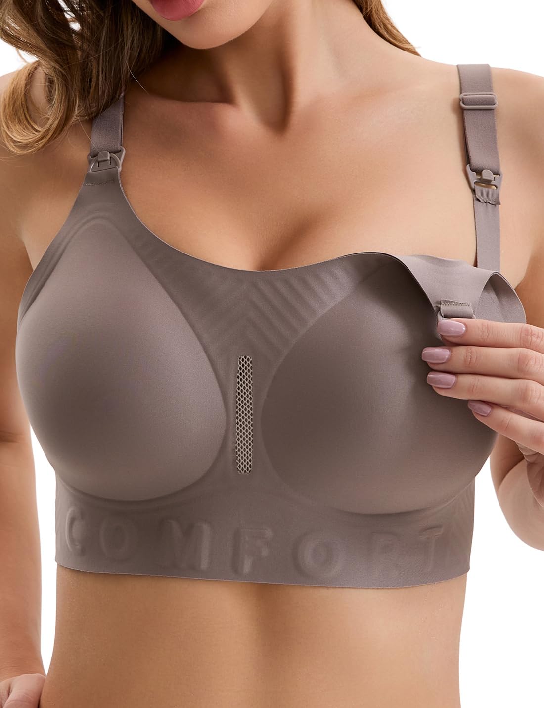 LZYUNIZ Seamless Wireless Nursing Bra with Extender
