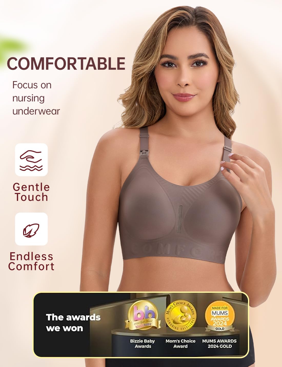 LZYUNIZ Seamless Wireless Nursing Bra with Extender — image 3