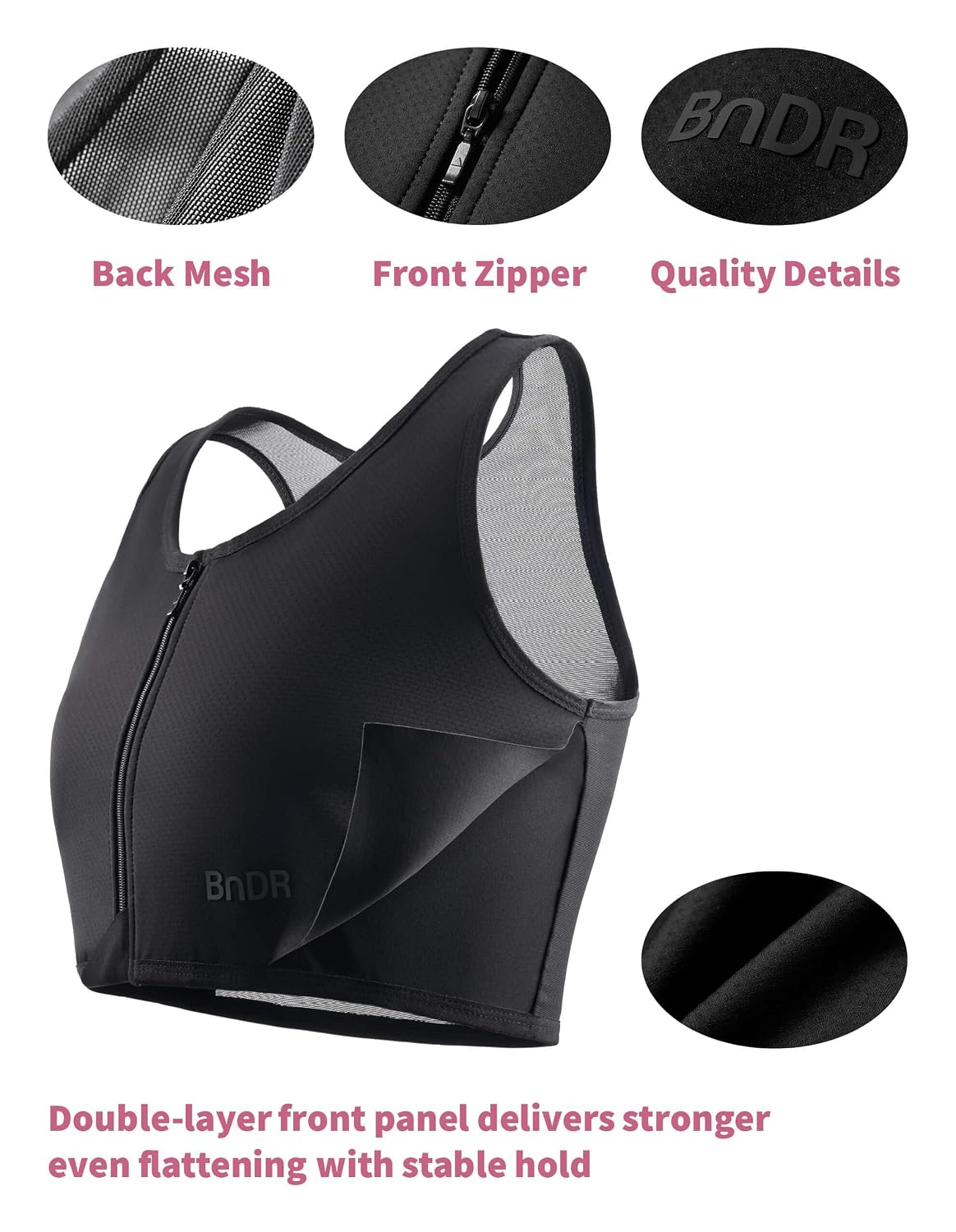 BnDR Front Zipper Chest Binder for Transgender — image 4