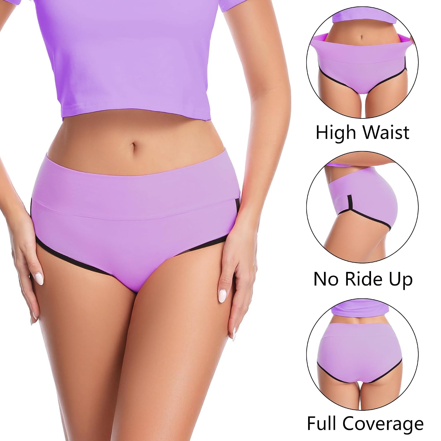 CAILECOTTON High Waisted Cotton Panties 5-Pack — image 3