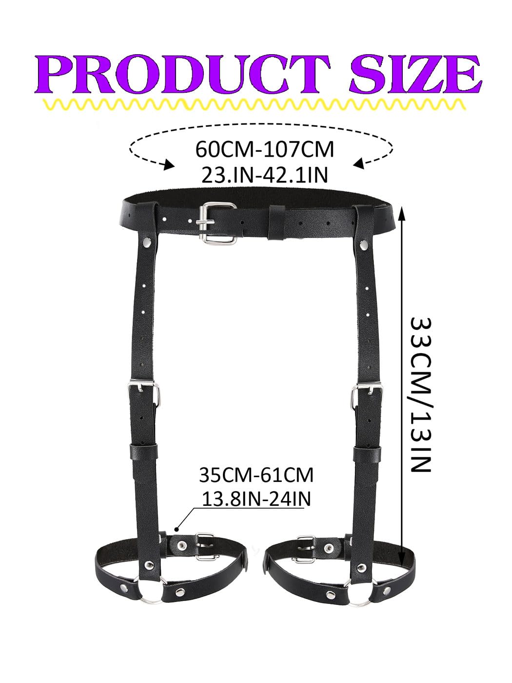 Yonamix Black Leather Thigh Harness Garter Belt — image 4