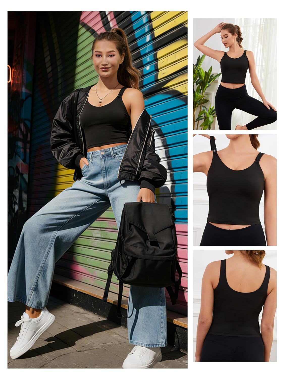 Ecavus Buttery Soft Longline Nursing Tank Top — image 5
