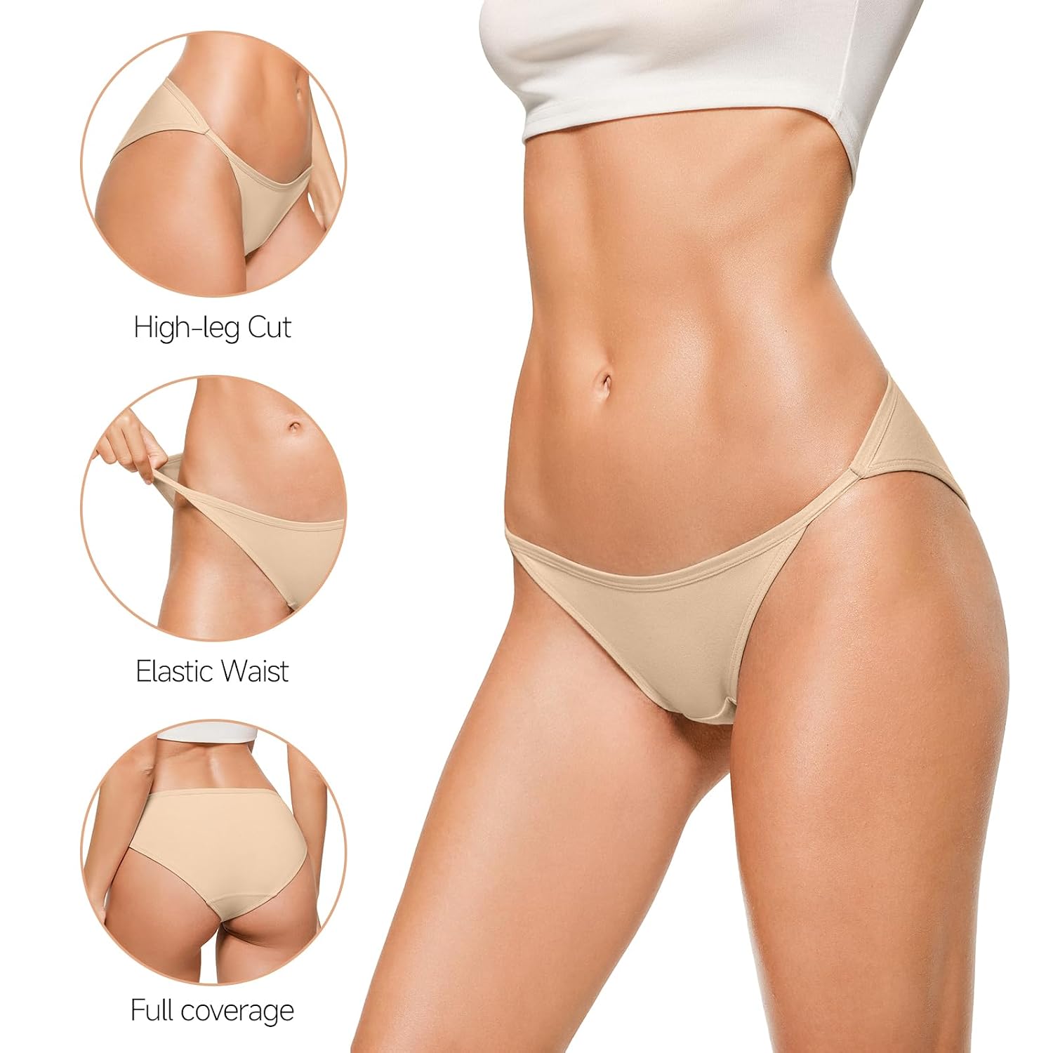 REORIA Women's Cheeky High Cut String Bikini 4-Pack — image 2