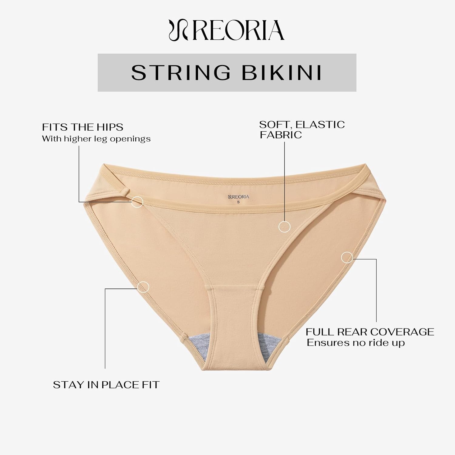 REORIA Women's Cheeky High Cut String Bikini 4-Pack — image 4