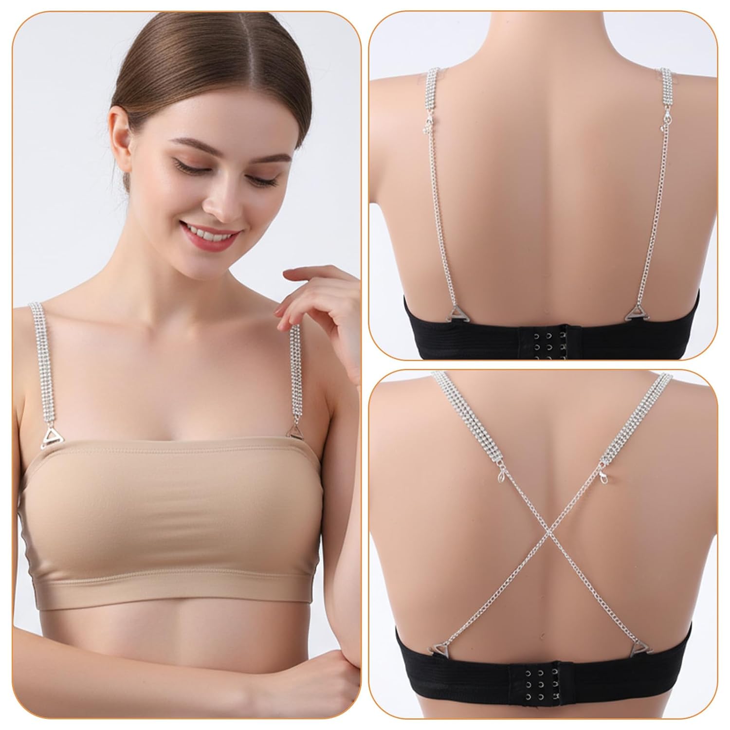 Rhinestone Crystal Bra Straps for Women — image 3