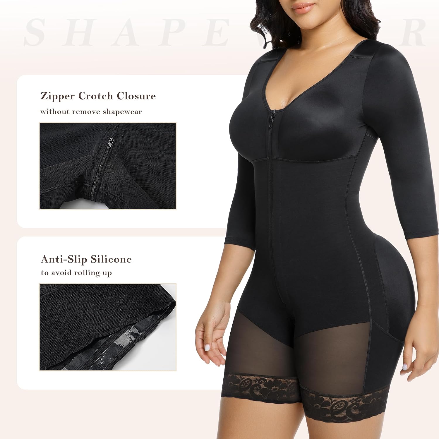 YIANNA Full Body Shaper with Arm Compression — image 4
