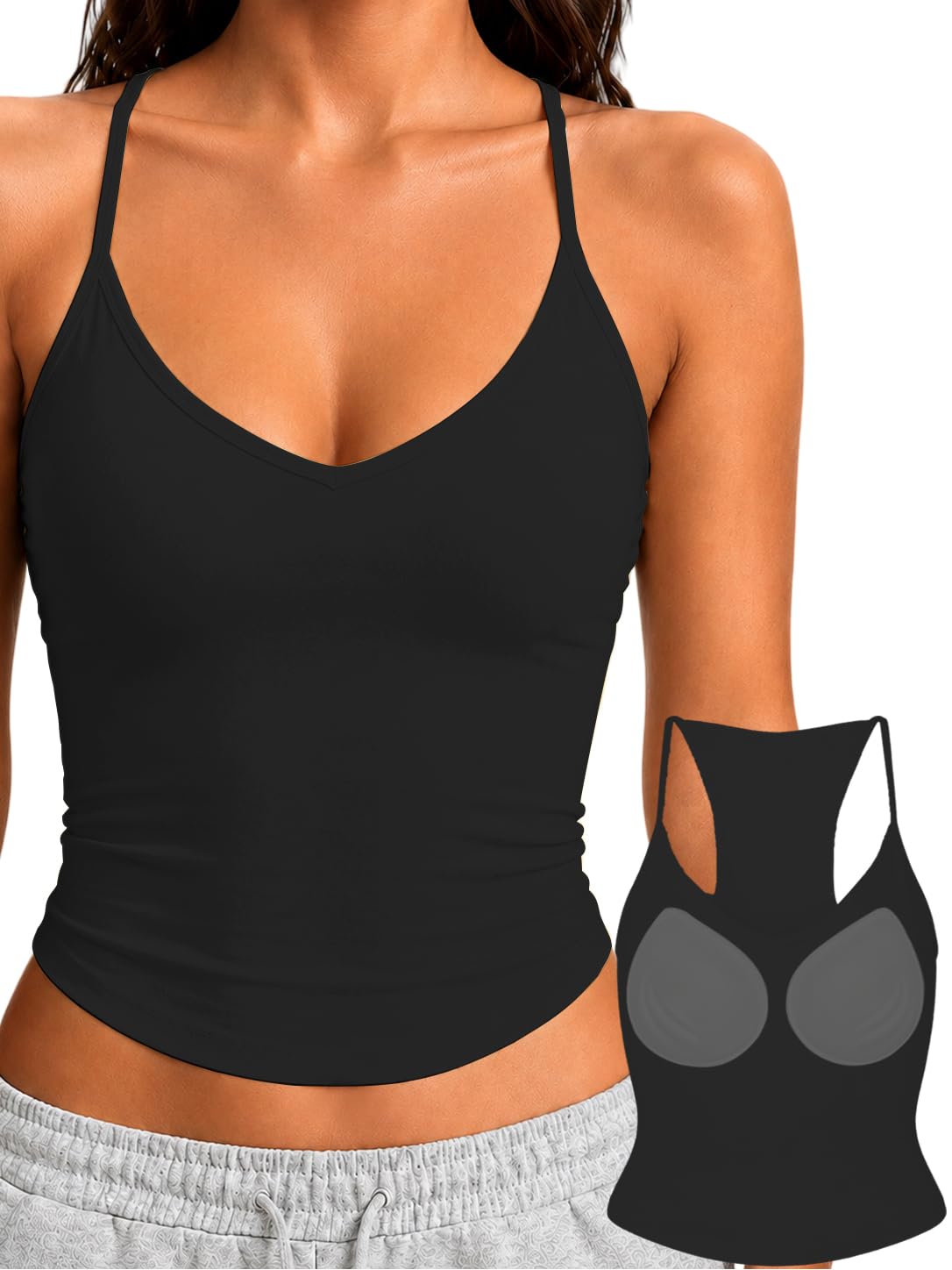 Danysu Padded Racerback Tank Top for Women
