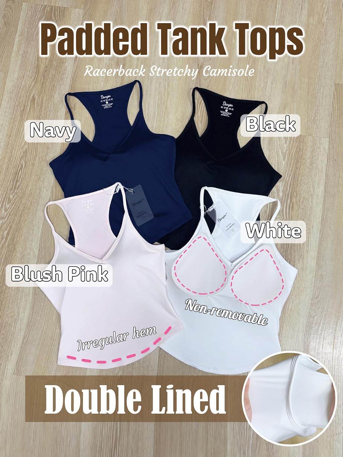 Danysu Padded Racerback Tank Top for Women — image 3