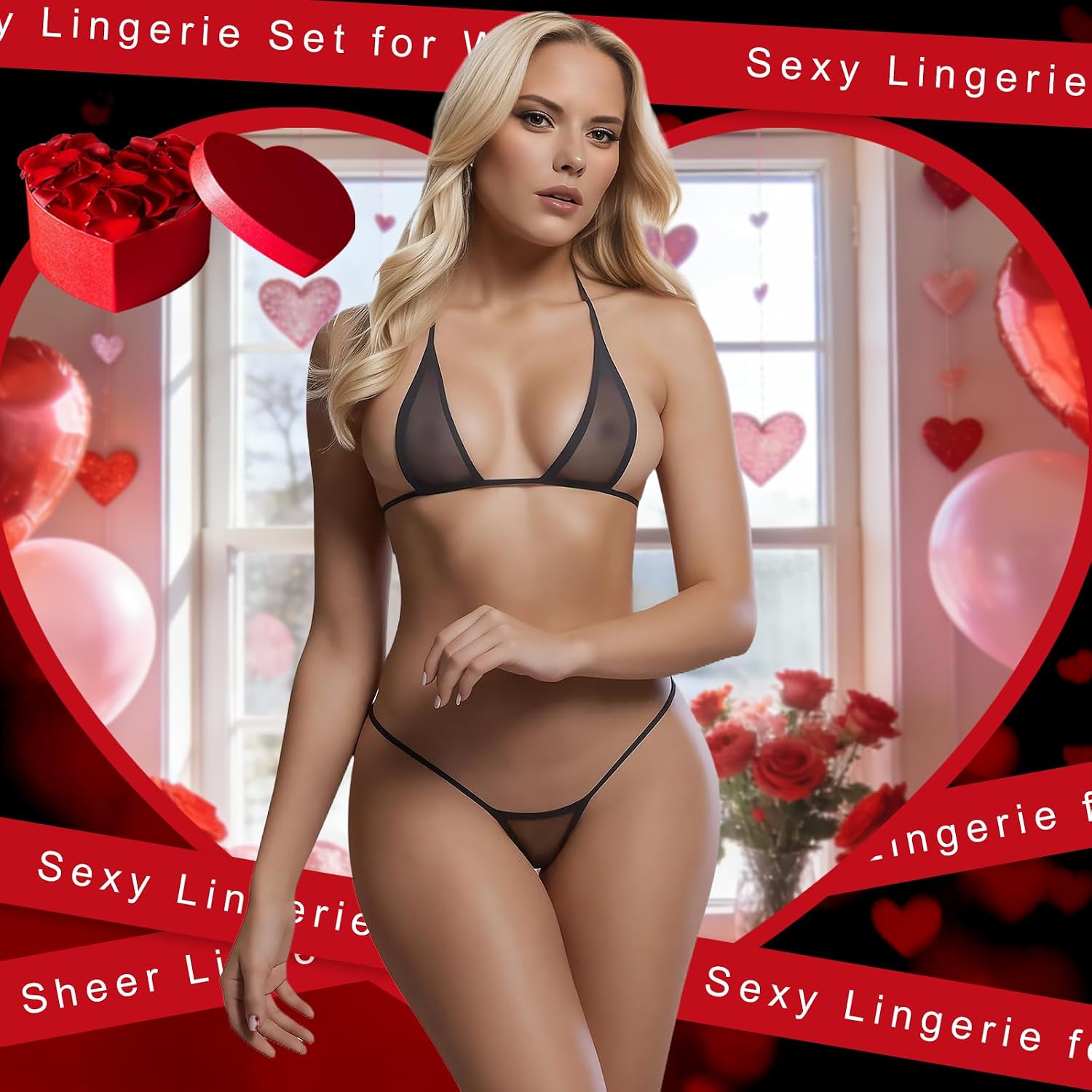 EASYLONGJEE Sheer Teddy Babydoll for Women — image 3