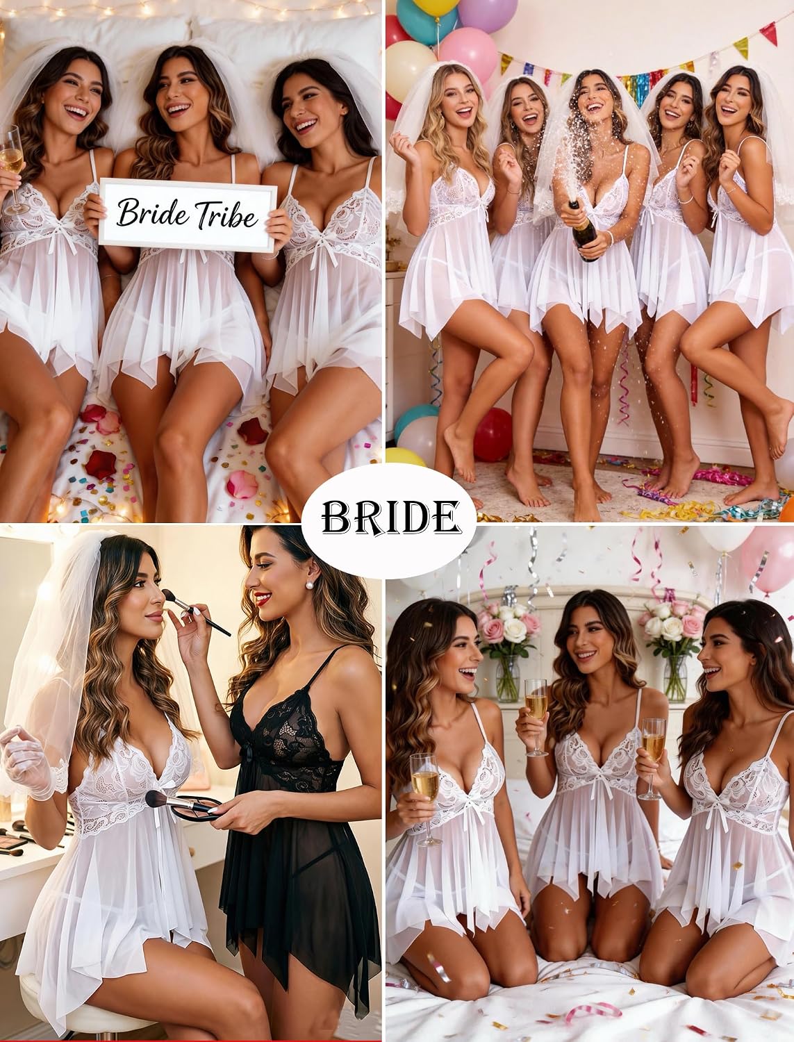 ADOME Lace Babydoll Chemise Nightgown and Thong — image 4