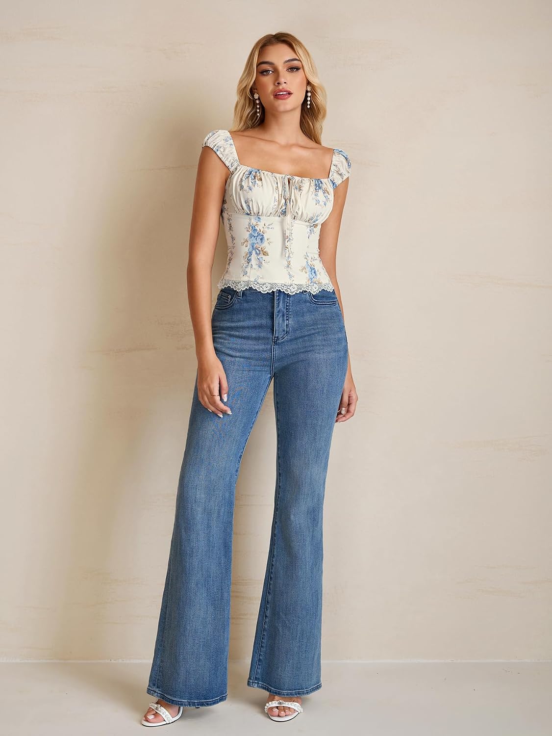KUTUMAI Floral Lace Corset Crop Top — image 6