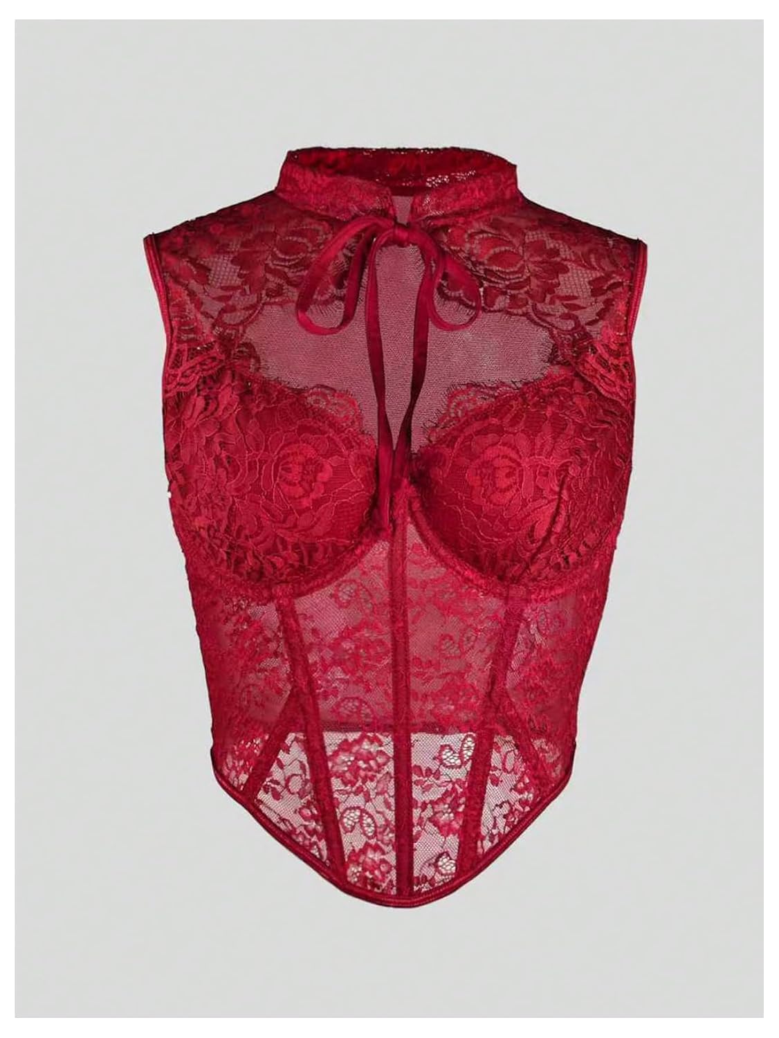 SweatyRocks Floral Lace Cut Out Corset Crop Top — image 6
