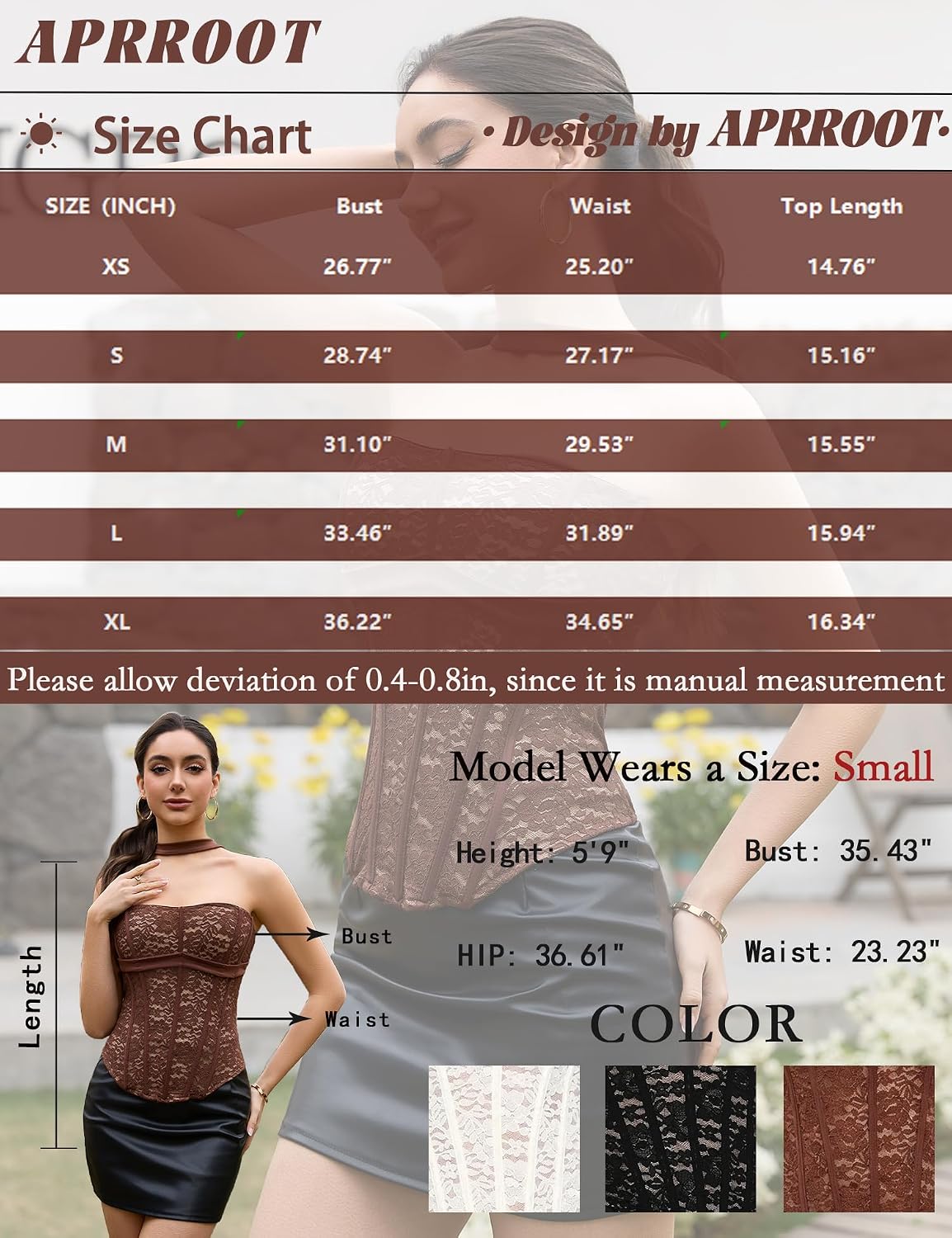 APRROOT Lace Bustier Corset Top for Women — image 6