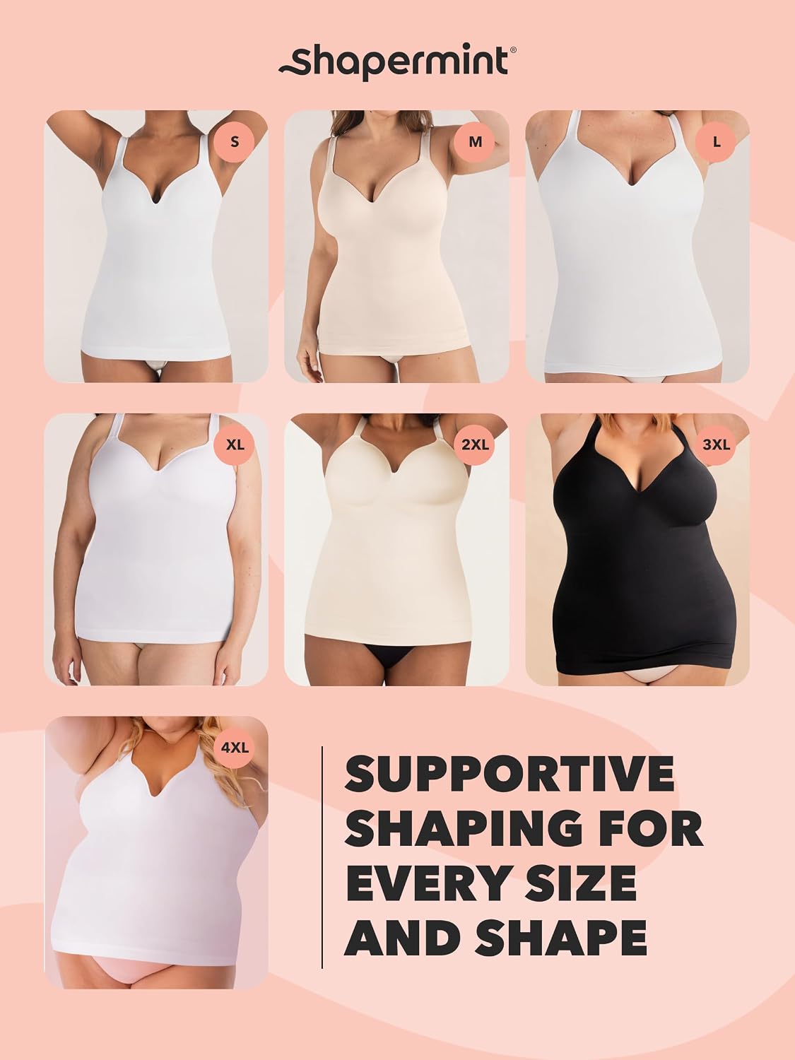 SHAPERMINT Sweetheart Shapewear Cami with Built-In Bra — image 4