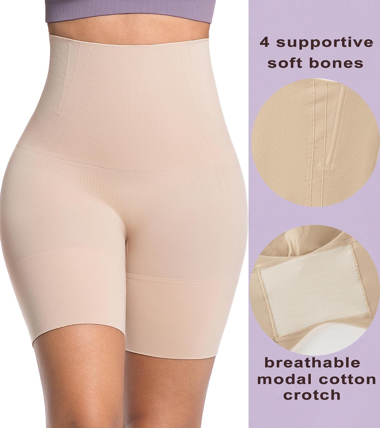 Coziture High Waisted Tummy Control Shapewear Shorts — image 2