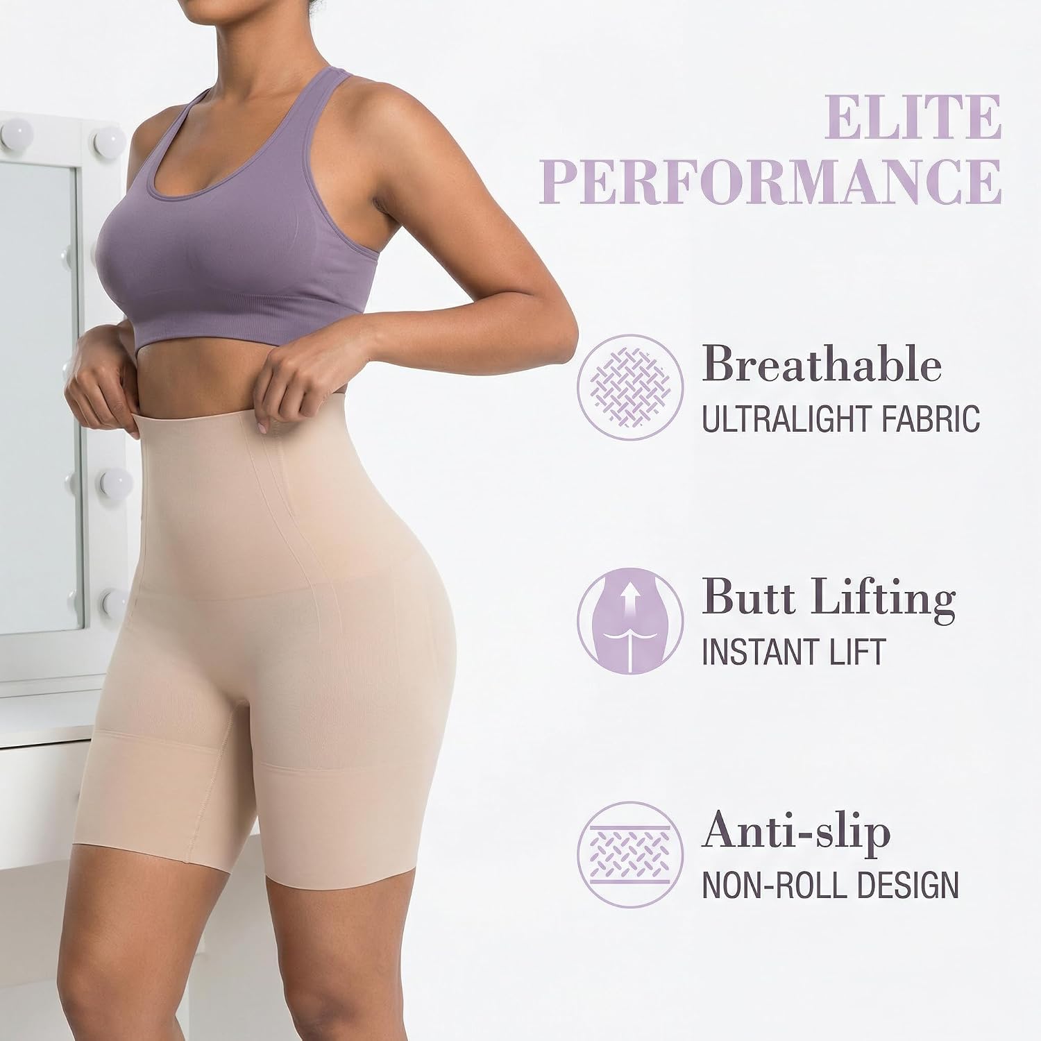 Coziture High Waisted Tummy Control Shapewear Shorts — image 5