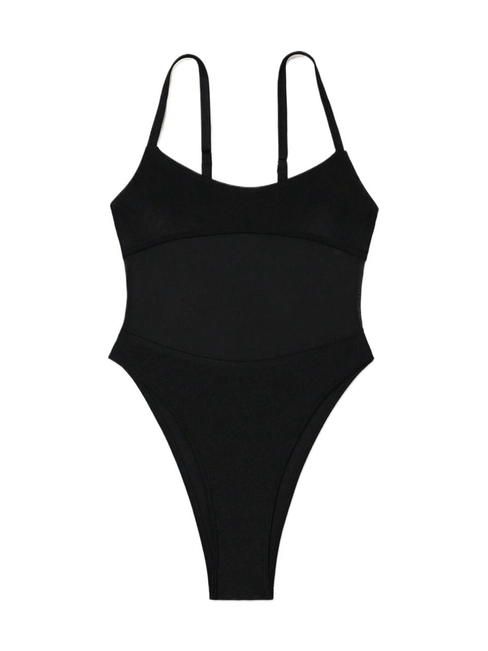 Backless Mesh Patchwork Monokini Swimsuit — image 8