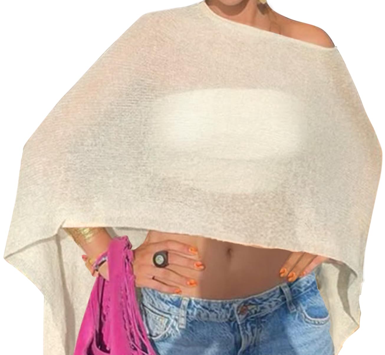 Vicarly Women's Poncho Shawl Beach Cover Up