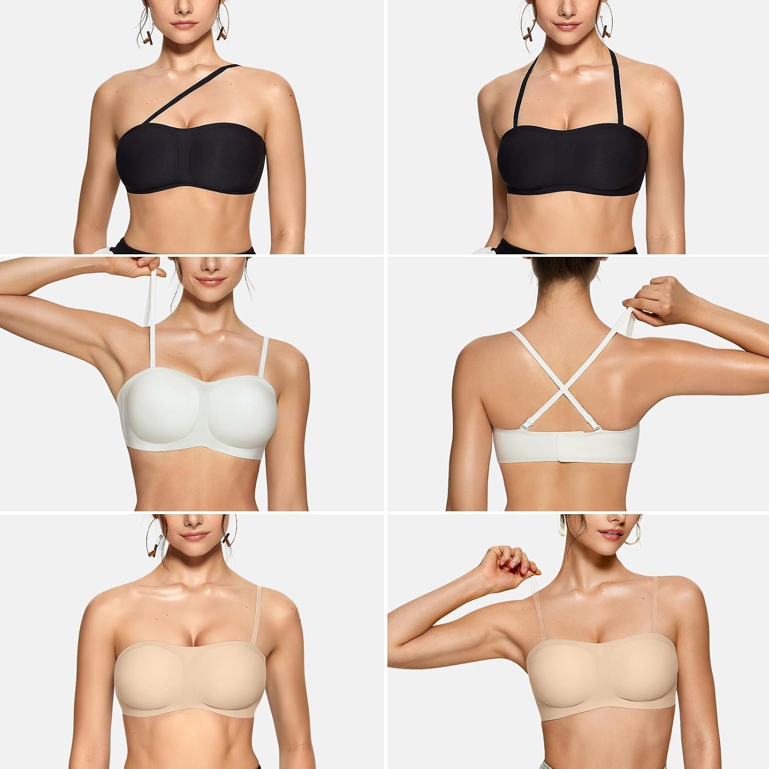 OEAK Seamless Push-Up Bandeau Bra for Small Busts — image 3