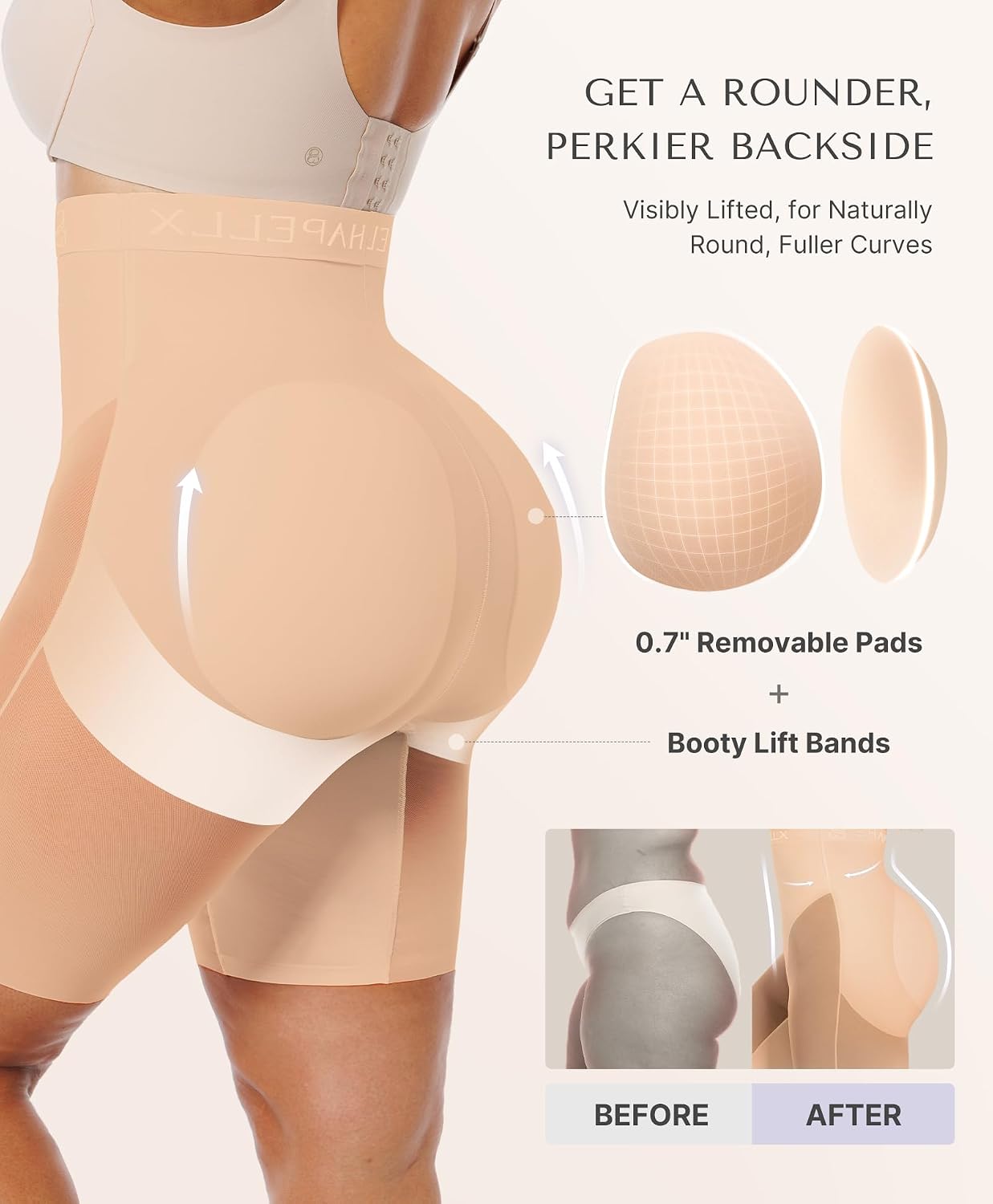 SHAPELLX High Waisted Butt Lifting Shorts — image 2