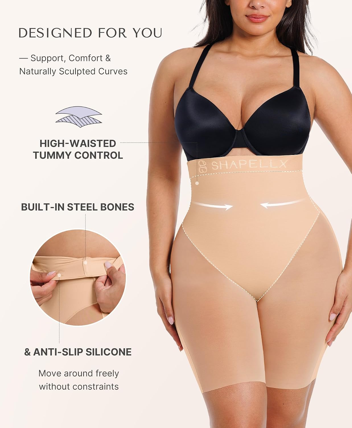 SHAPELLX High Waisted Butt Lifting Shorts — image 3