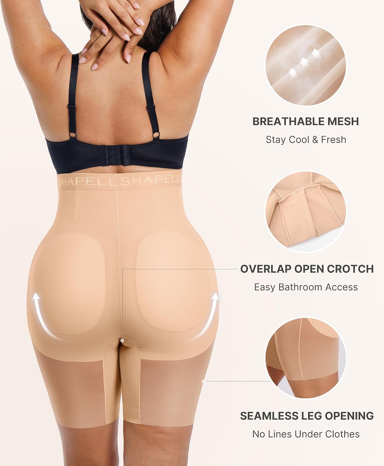 SHAPELLX High Waisted Butt Lifting Shorts — image 5