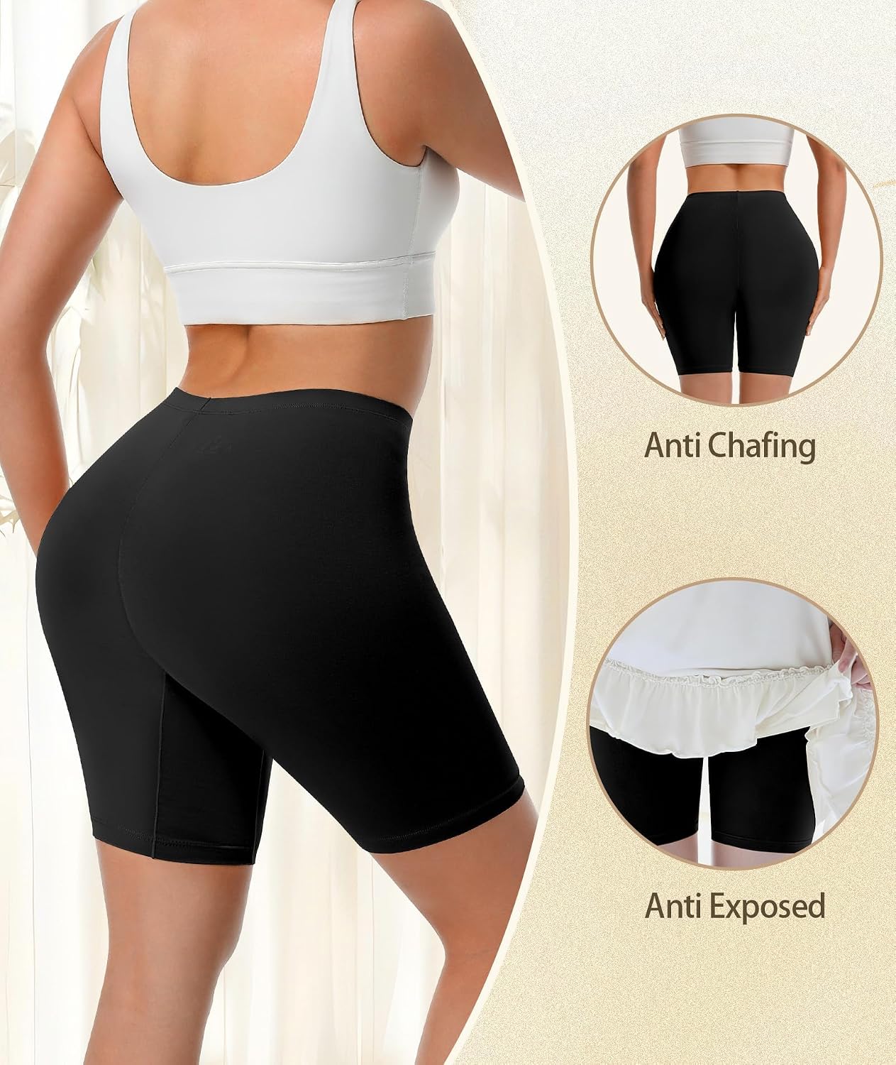 Yeblues Cotton Anti Chafing Slip Shorts — image 3