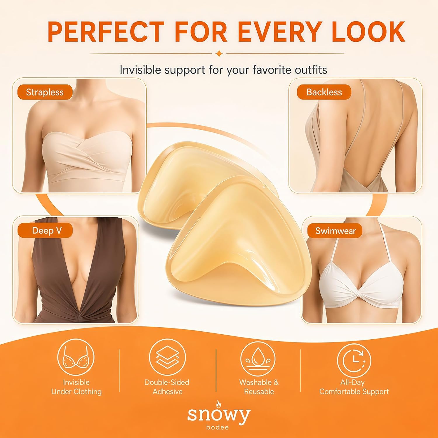 Reusable Sticky Bra Inserts Push Up Pads — image 7