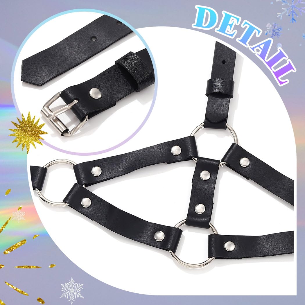REETAN Leather Thigh Harness – Black Gothic Garter Belt — image 5