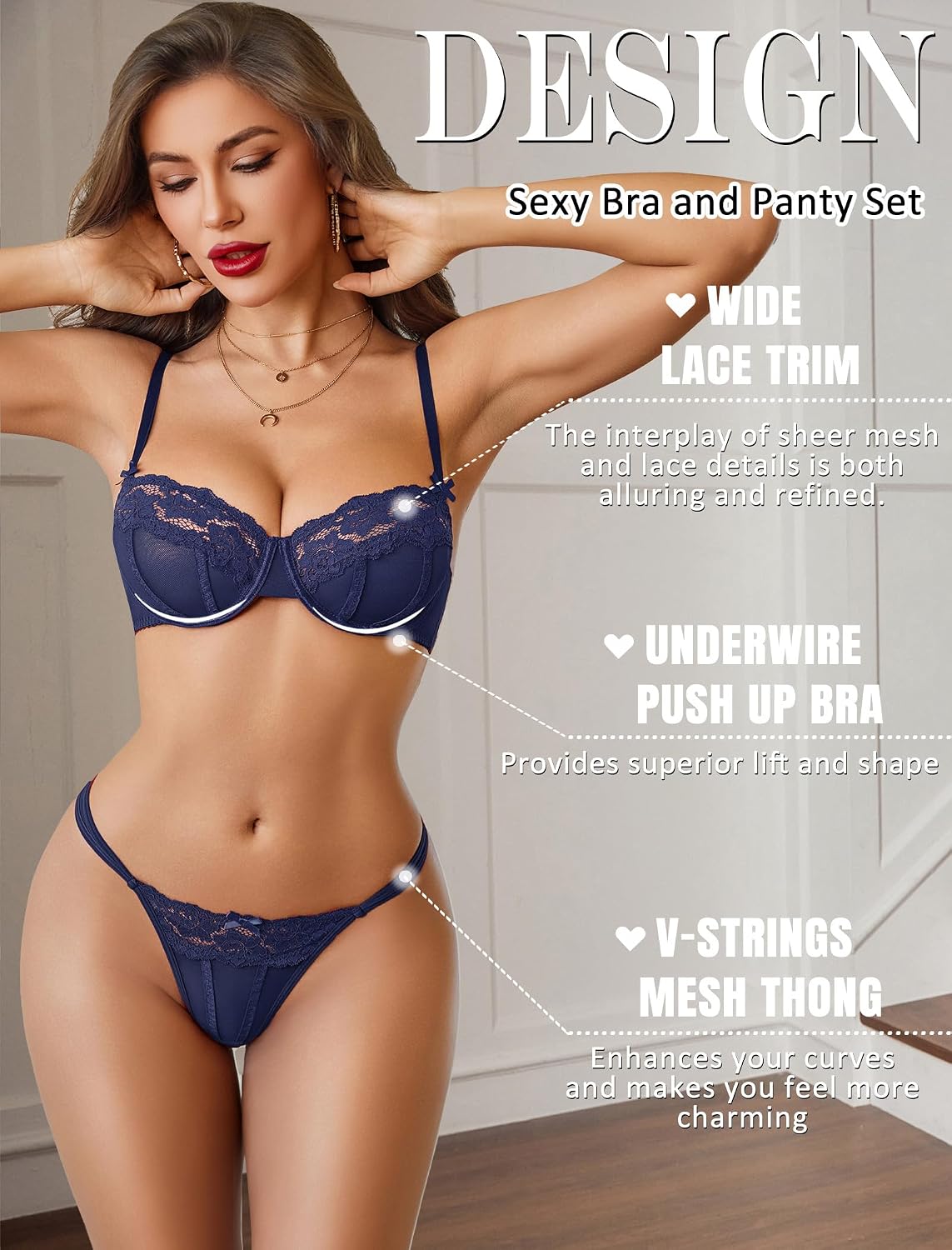 Avidlove Lace Underwire Bra and Panty Set — image 5