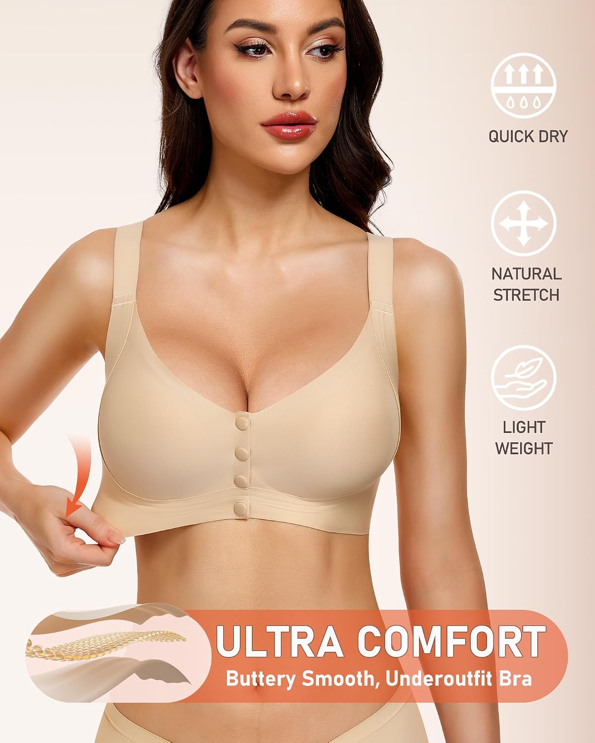 Gailife Front Closure Wireless Comfort Bralette for Women — image 8