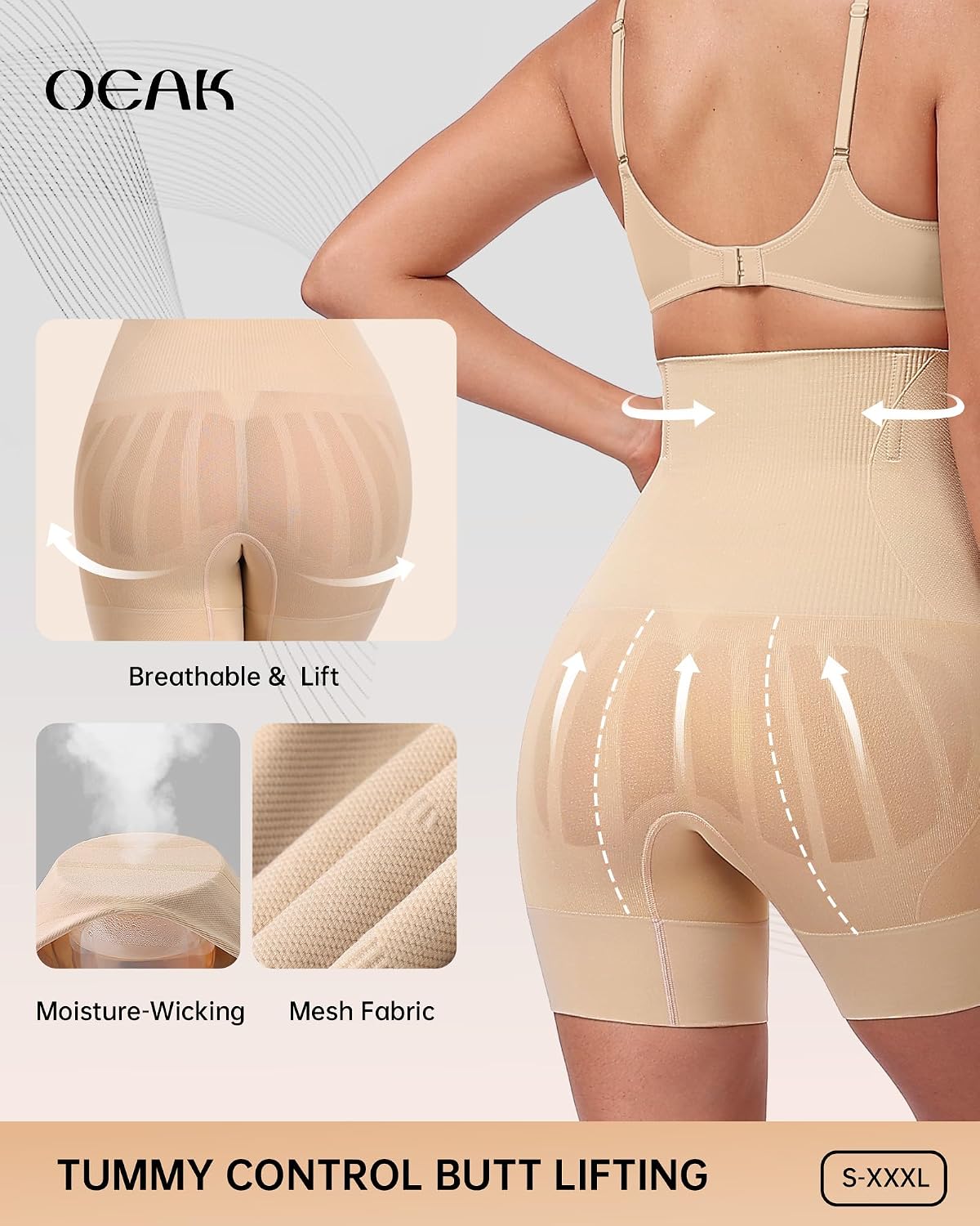 OEAK Women's Tummy Control Shapewear Shorts — image 3