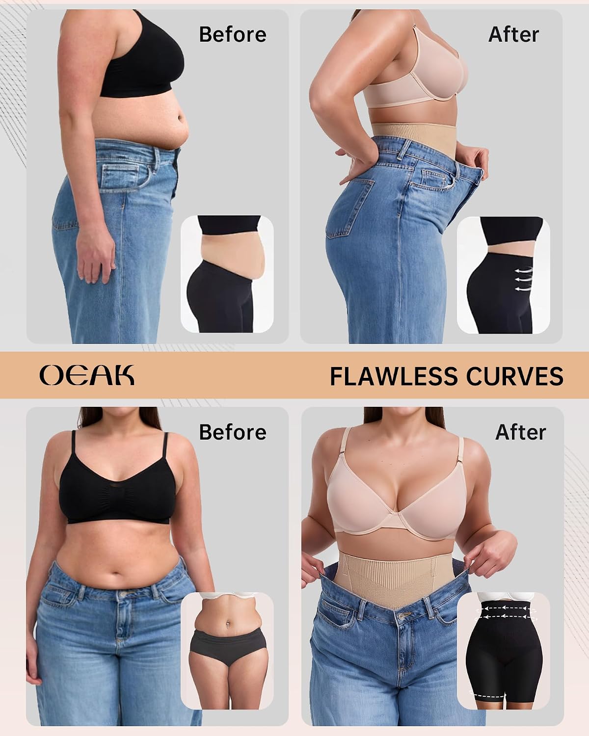 OEAK Women's Tummy Control Shapewear Shorts — image 4