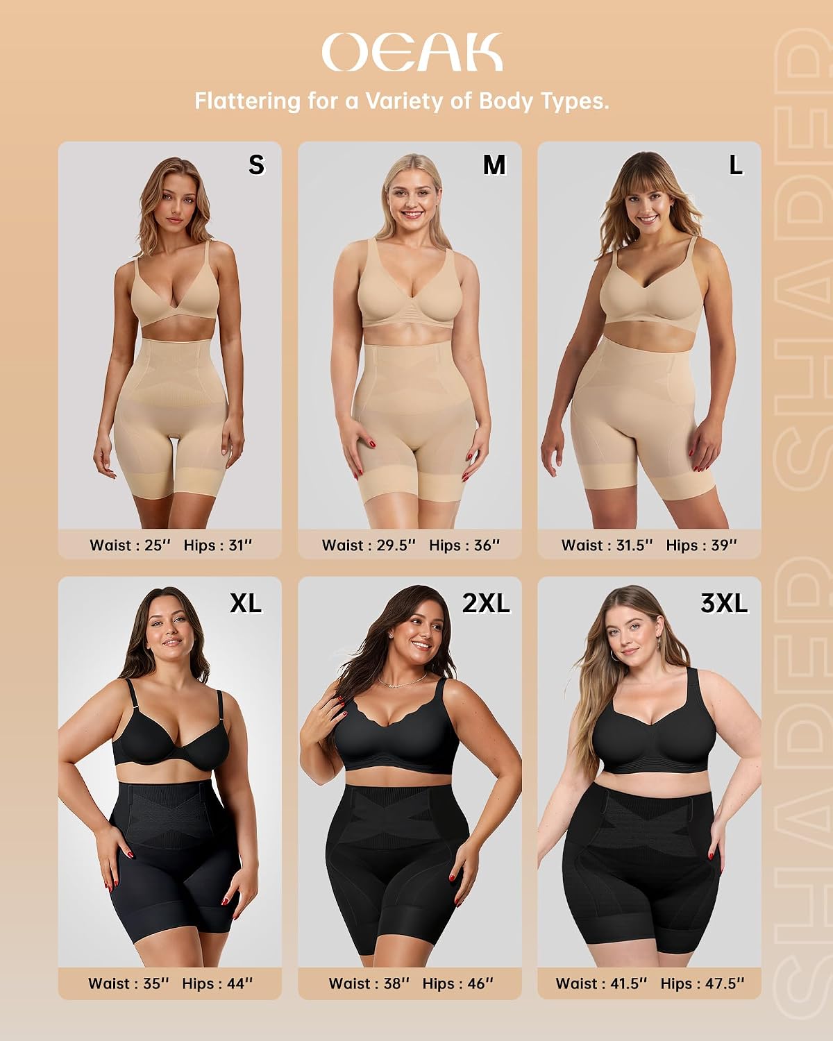 OEAK Women's Tummy Control Shapewear Shorts — image 6