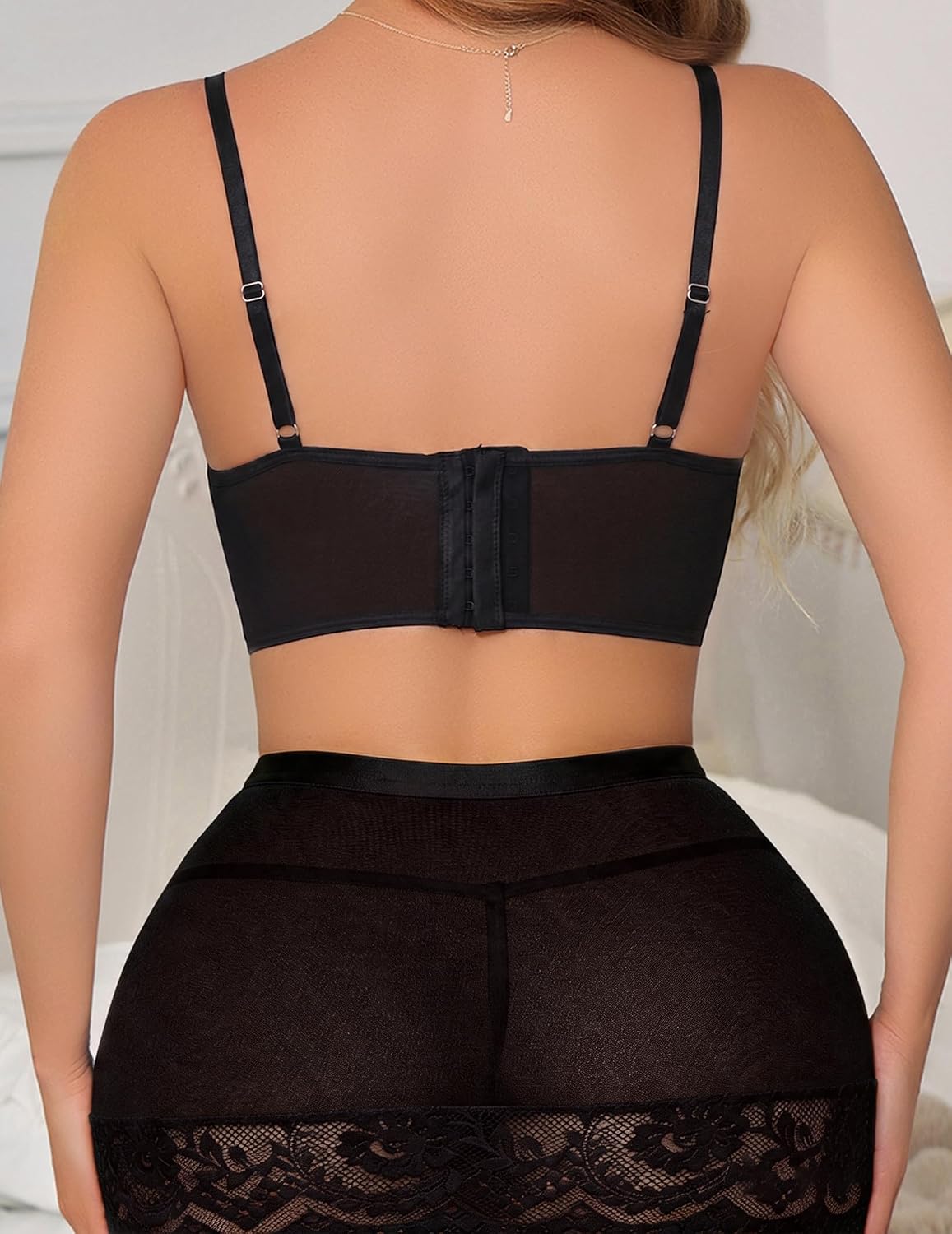 CHALOVELO Lace Corset Mini Skirt Set with Thong — image 5