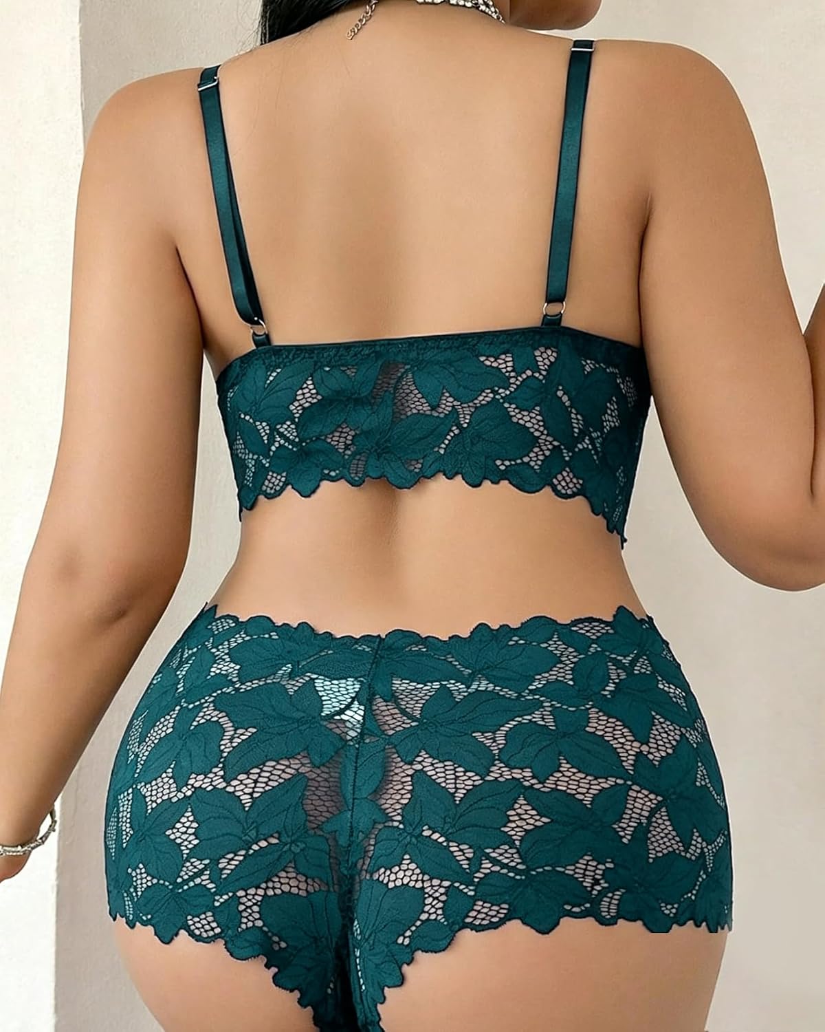 ZGQNBELLE Plus Size Floral Lace Lingerie Set — image 7