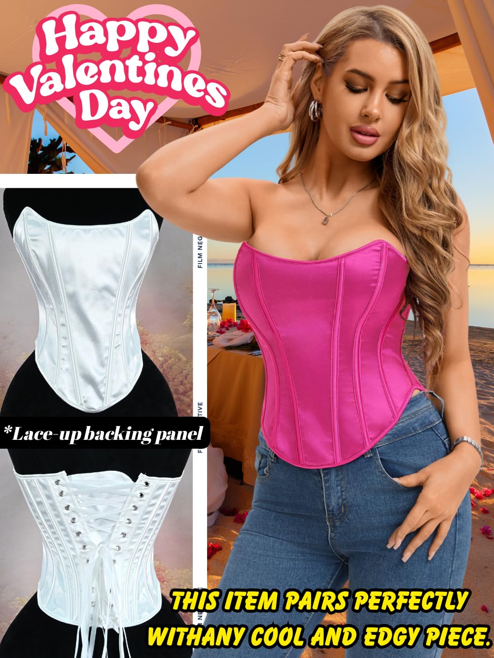 Kaei&Shi Strapless Lace-Up Corset Bustier — image 5