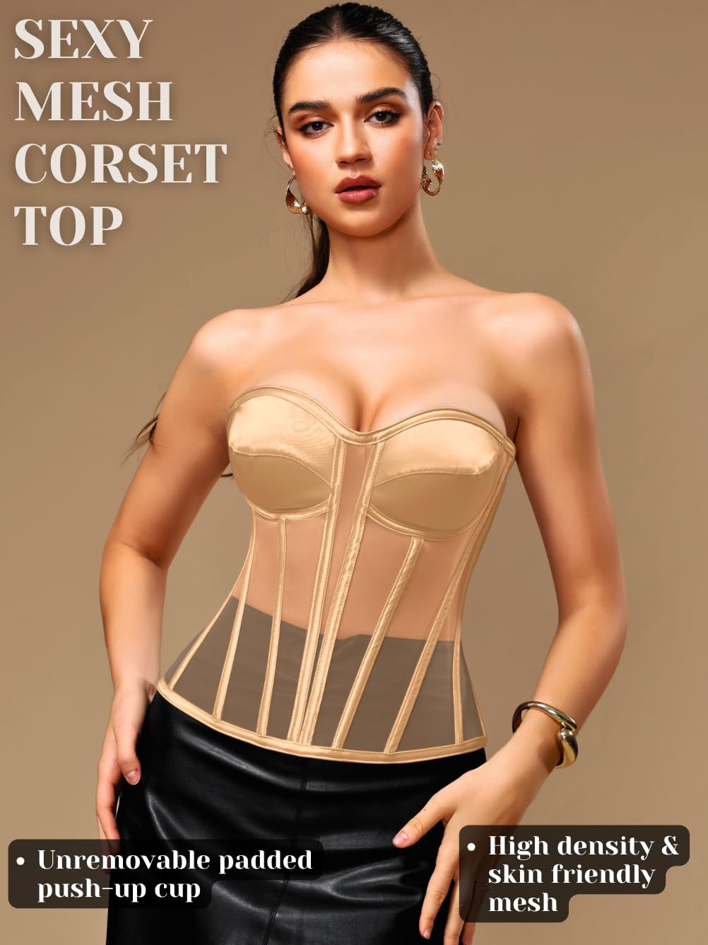 Kaei&Shi Strapless Mesh Corset Bustier — image 2