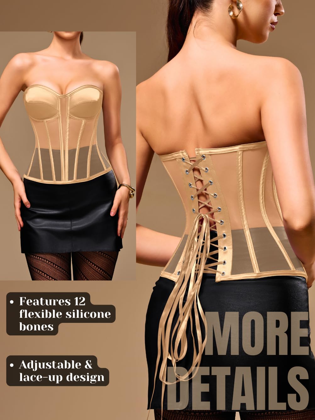 Kaei&Shi Strapless Mesh Corset Bustier — image 3