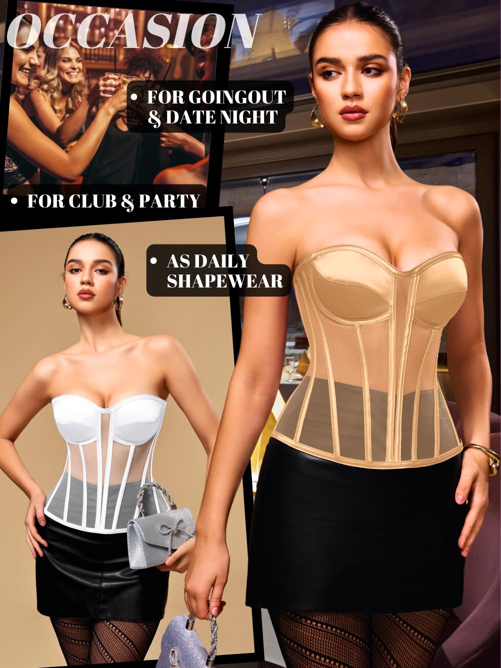 Kaei&Shi Strapless Mesh Corset Bustier — image 5