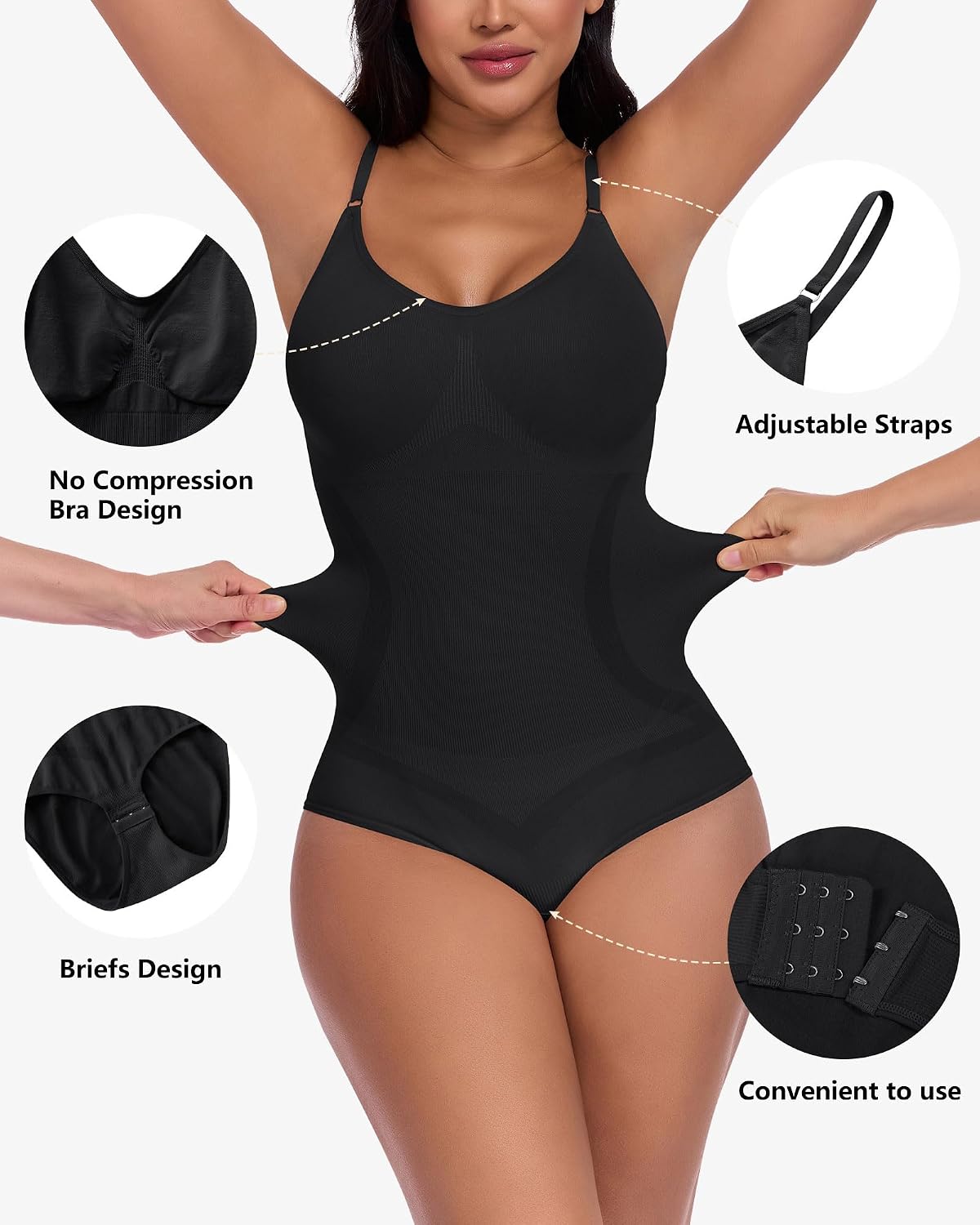 POSESHE Seamless Shapewear Bodysuit Tummy Control — image 2