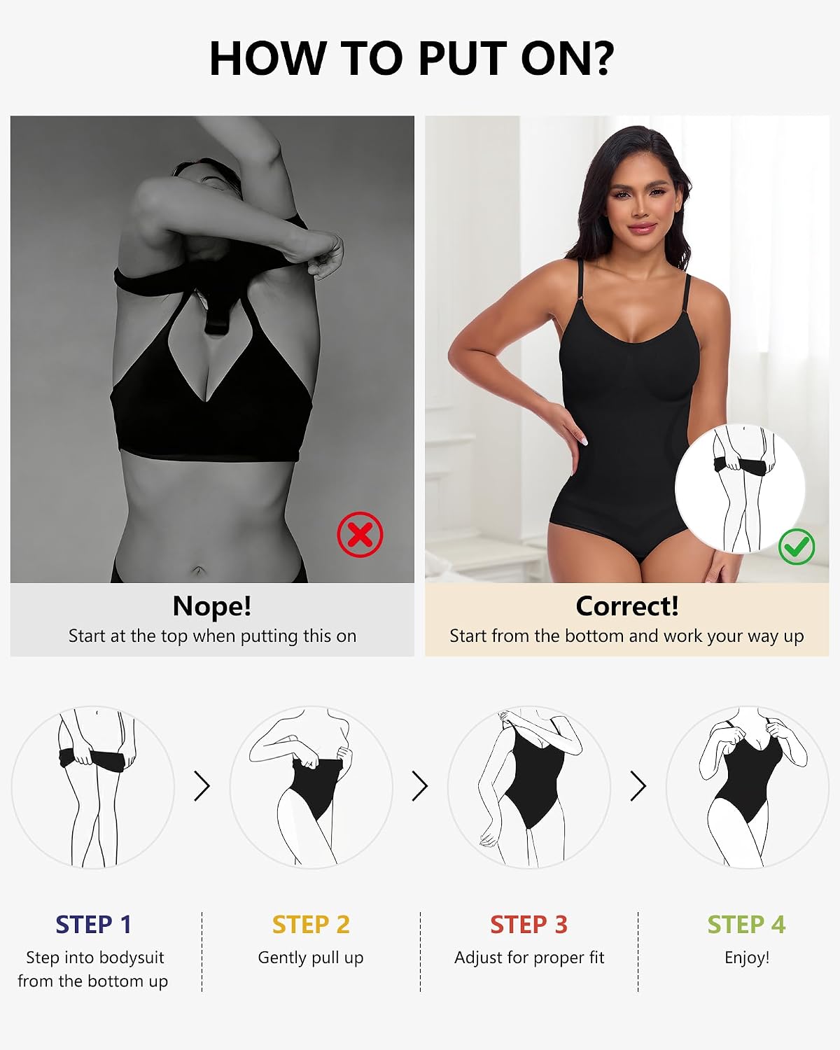 POSESHE Seamless Shapewear Bodysuit Tummy Control — image 4