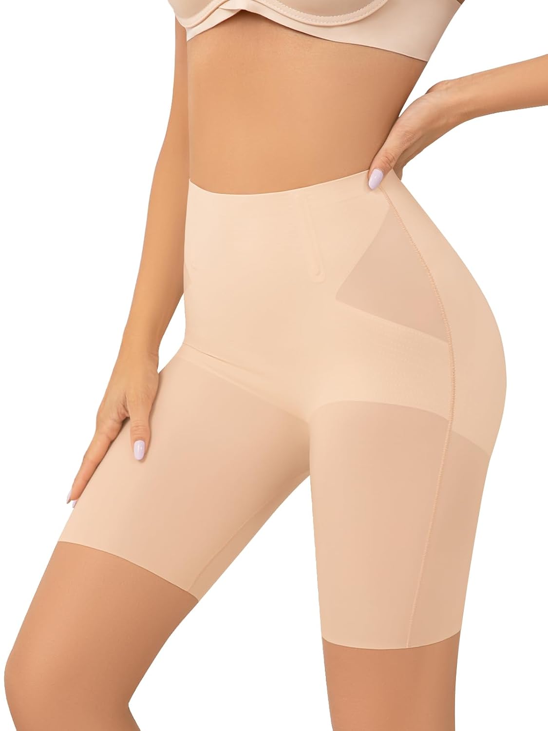 FluxFloe Seamless Mid-Waist Shapewear Shorts
