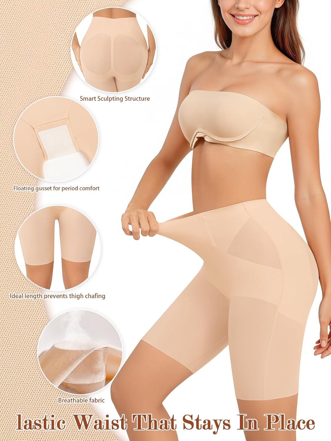 FluxFloe Seamless Mid-Waist Shapewear Shorts — image 4