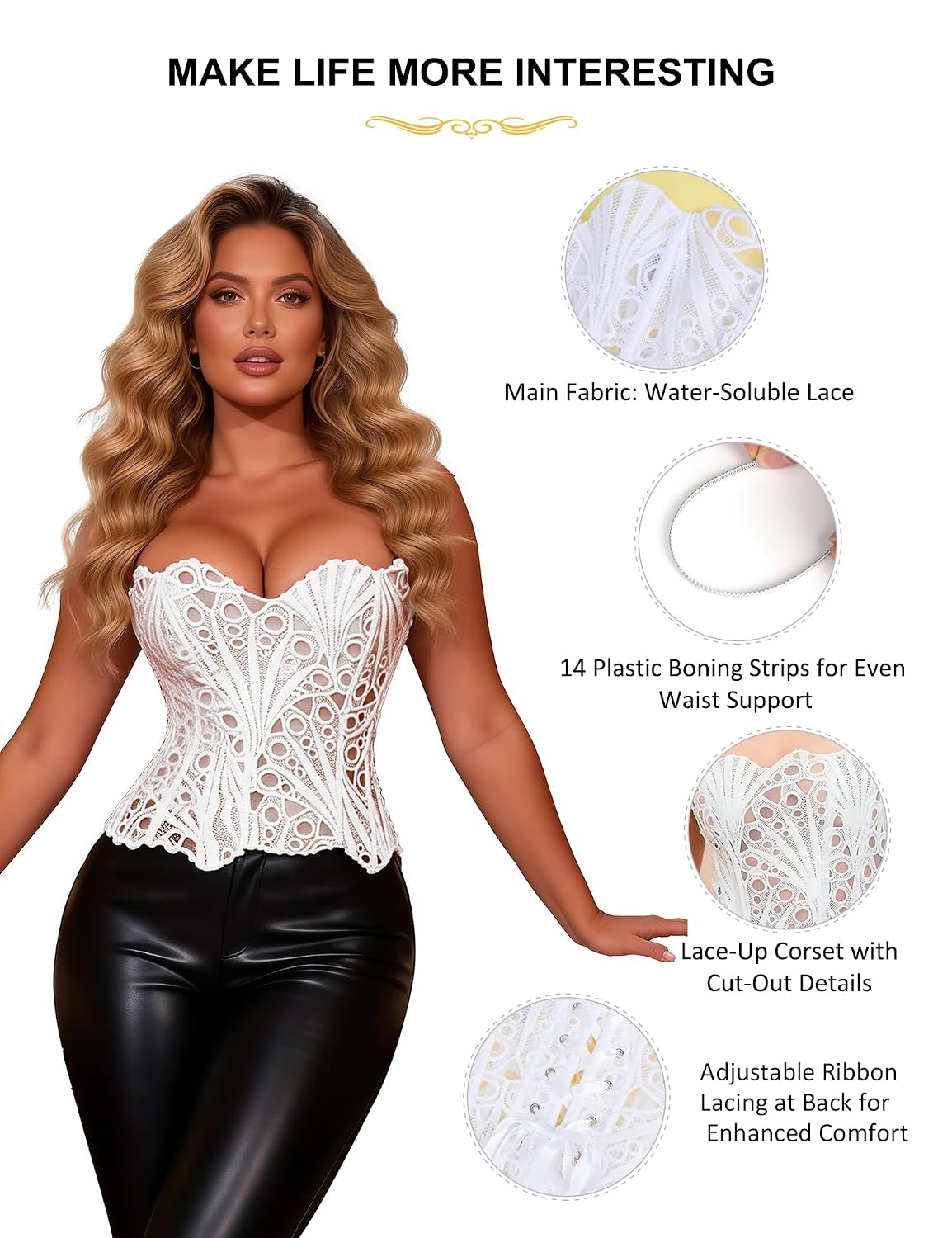 ohmydear Floral Lace-up Corset Bustier Top — image 6