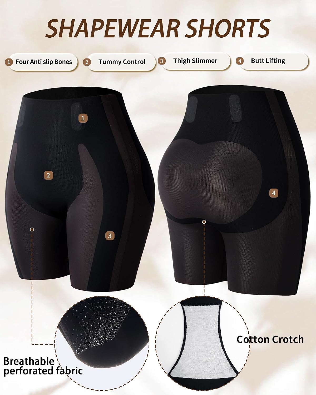 IROCUE High Waisted Tummy Control Shapewear Shorts — image 3