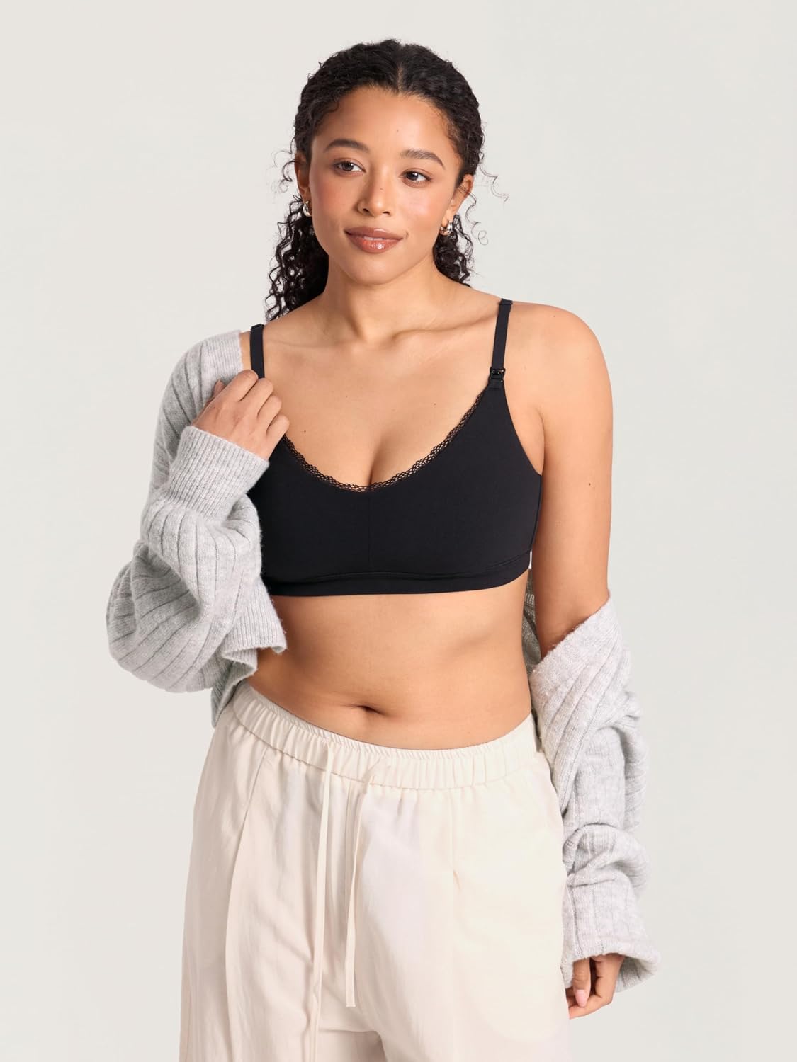 MOMANDA Ultra Soft Lace Nursing Bralette for Moms — image 5