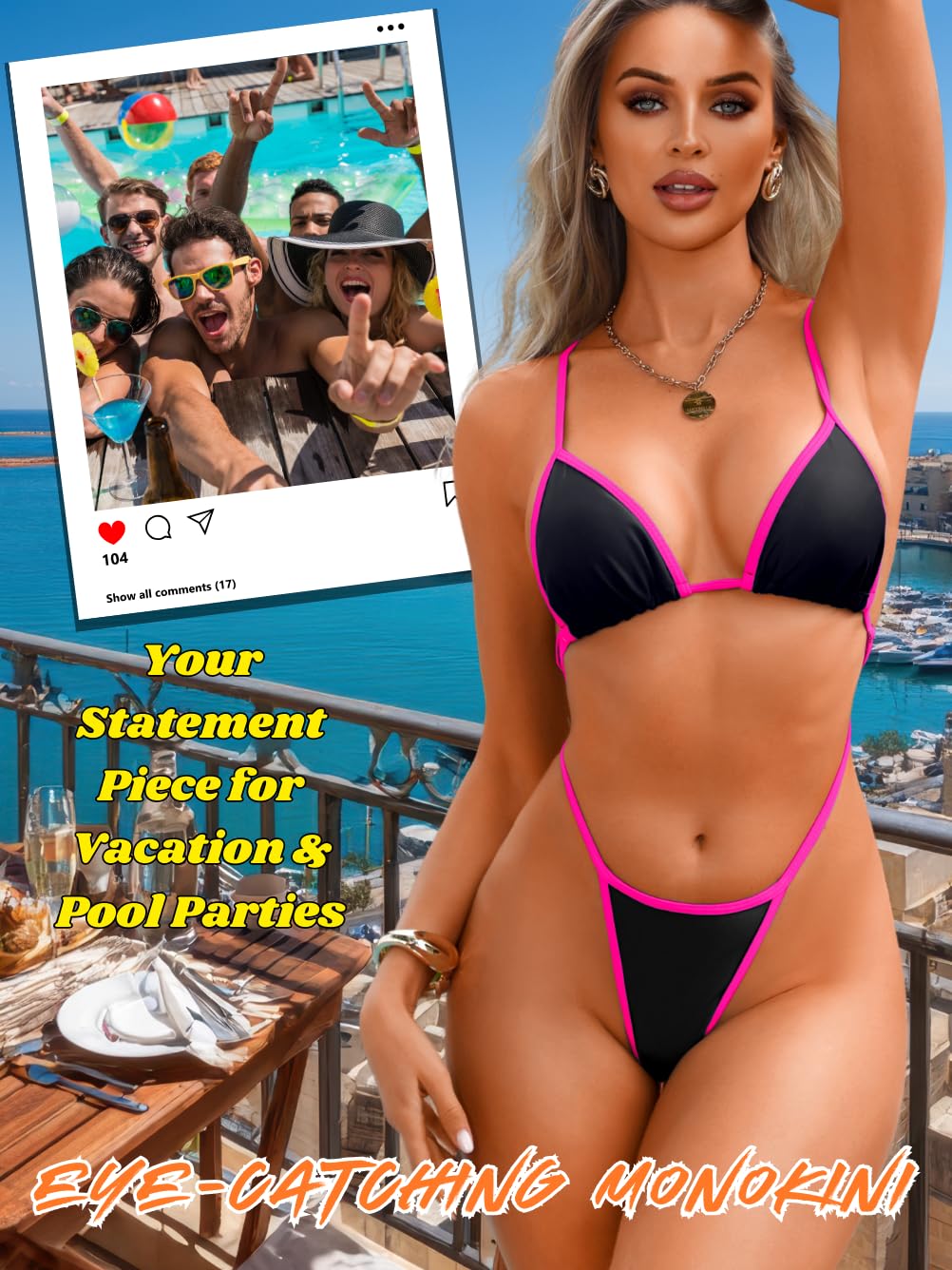 Women's Underboob Slingshot Monokini Swimsuit — image 3